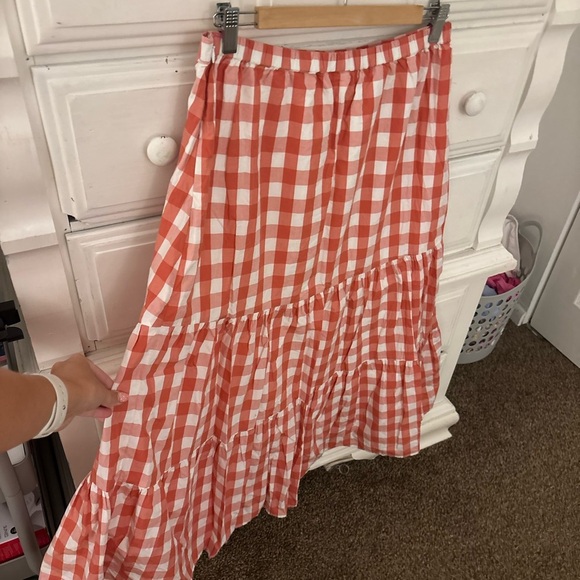 GAP A-Line Gingham Skirt in Red and White - Picture 3 of 6
